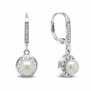 Brilio Silver Cercei de argint eleganți cu perle și zirconii EA89 imagine
