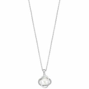 Lotus Silver Colier blând din argint cu zirconi transparente și perle sintetice LP3094-1 / 1 imagine