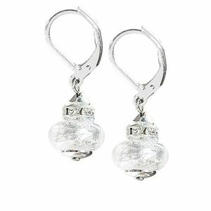 Lampglas Cercei eleganți White frumusețe cu argint pur în perle Lampglas ESH1 imagine