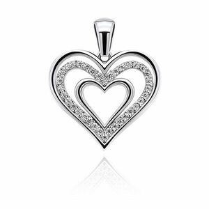 Brilio Silver Pandantiv fermecător inimă de argint cu zirconii PT11W imagine
