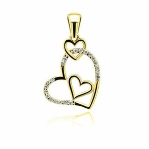 Brilio Silver Romanticpandantiv inimă placat cu aur cu zirconii PT12Y imagine