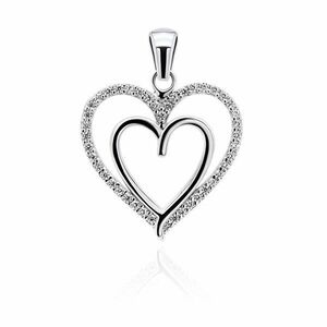 Brilio Silver Pandantiv fermecător inimă din argint cu zirconii PT13W imagine