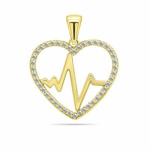 Brilio Silver Pandantiv elegant inimă placat cu aur cu zirconii PT17Y imagine