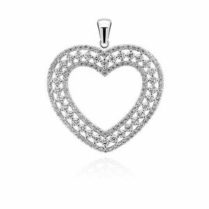 Brilio Silver Pandantiv de lux de argint inimă cu zirconi PT18W imagine
