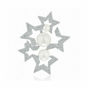 Swarovski Broșă strălucitoare cu cristale si perle Swarovski Fanfare 5215310 imagine