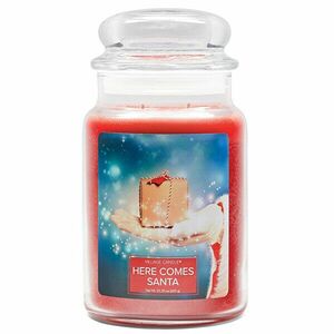 Village Candle Lumânare parfumată în sticlă Here Comes Santa 602 g imagine