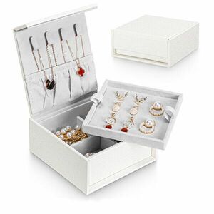 Troli Cutie de bijuterii de călătorie albă elegantă B63 imagine