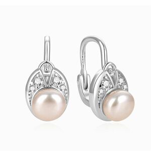 Beneto Cercei eleganți din argint cu perle reale de râu AGUC2579DP imagine