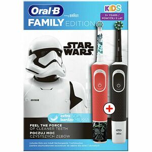Oral B Set periuțe de dinți electrice Vitality D100 Cross Action Black + D100 Star Wars Family Pack imagine