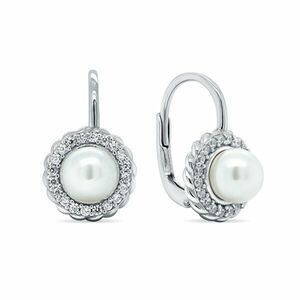 Brilio Silver Cercei eleganți din argint cu perle EA229W imagine