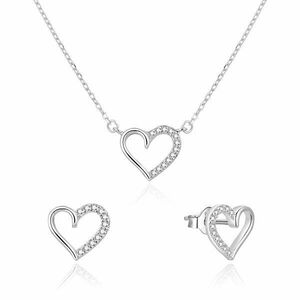 Beneto Romanticset de bijuterii din argint inimioare AGSET242L (colier, cercei) imagine