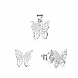 Beneto Set de bijuterii din argint fluturi AGSET224L (pandantiv, cercei) imagine