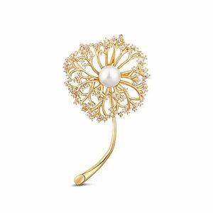 JwL Luxury Pearls Broșă placată cu aur 2in1 cu perlă albă reală JL0729 imagine