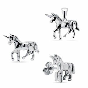 Brilio Silver Set jucăuș de bijuterii din argint Unicorn SET216W (pandantiv, cercei) imagine