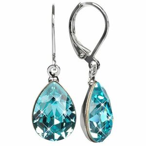 Levien Cercei eleganți cu cristale Pear Light Turquois imagine