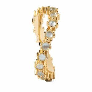 PDPAOLA Inel elegant placat cu aur cu zirconi BLUE TIDE gold ring AN01-460 56 mm imagine