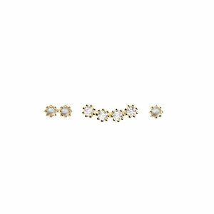 PDPAOLA Cercei asimetrici din argint placați cu aur cu zirconi strălucitori OCEAN Gold BU01-051-U imagine