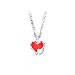 JVD Romanticcolier din argint Două inimioare SVLN0430SH2SM38 (lanț, pandantiv) imagine