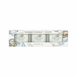 Yankee Candle Set de lumânări votive in sticlă Soft Blanket 3 x 37 g imagine
