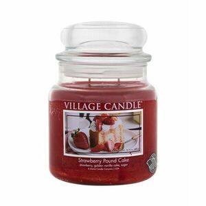 Village Candle Lumânare parfumată în sticlă Strawberry Pound Cake 389 g imagine