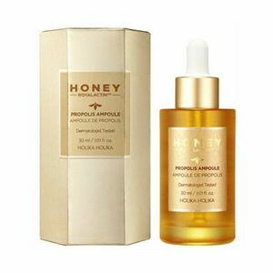 Holika Holika Ser de iluminare pentru piele uscată și sensibilă în fiole Honey Royal Lactin™ (Propolis Ampoule) 30 ml imagine
