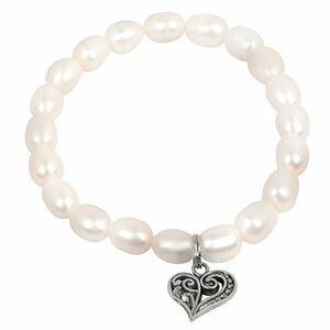 JwL Luxury Pearls Brățară fină din perle reale cu inima metalică JL0417 imagine