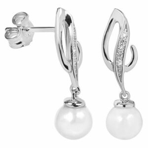 Silver Cat Cercei elegante cu zirconi si perle SC284 imagine