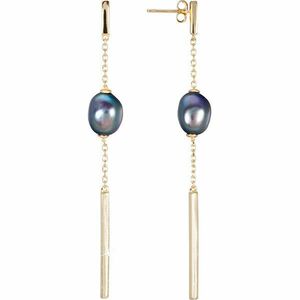 JwL Luxury Pearls Cercei de argint placați cu aur cu perla albastră JL0463 imagine
