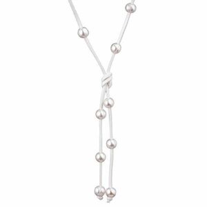 JwL Luxury Pearls Colier din piele lungă 3in1 cu perle drepte JL0497 imagine