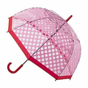 Blooming Brollies Umbrelă transparentă cu baston Stick Umbrella with Pink polka dots POESPR imagine