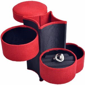 JK Box Casetă de bijuterii pentru călătorii roșie SP-885/A10 imagine