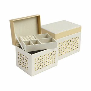 JK Box Bej cutie de bijuterii cu model SP-1855 / A20 / AU imagine