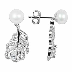 JwL Luxury Pearls Cercei din perle perle cu perla alba si zirconi JL0536 imagine