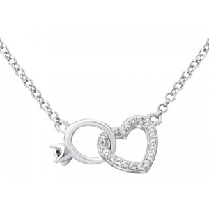 Silvego Colier din argint cu un pandantiv în formă de inel și o inimă MWN01149 imagine