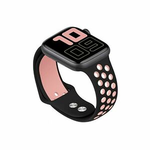 4wrist Curea din silicon pentru Apple Watch - Neagră / Roz deschis 38/40 mm imagine