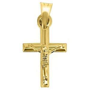 Brilio Pandantiv din aur alb Isus pe cruce CRS067_AU_Y imagine
