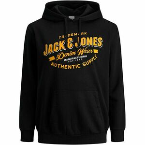 Jack&Jones PLUS Hanorac pentru bărbați JJELOGO Regular Fit 12194728 Black 5XL imagine