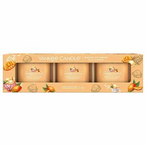 Yankee Candle Set de lumânări votive în sticlă Mango Ice Cream 3 x 37 g imagine