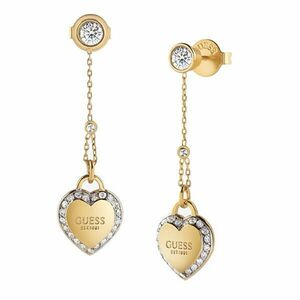 Guess Cercei de lux cu lanț placate cu aur cu cristale Fine Heart JUBE01425JWYGT / U imagine