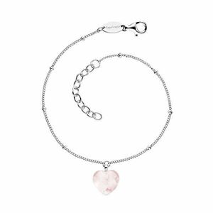 Engelsrufer Brățară din argint cu inimă din cuarț roz ERB-HEART-RQ imagine