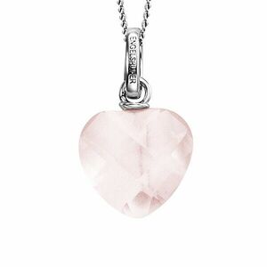 Engelsrufer RomanticColier din argint cu cuarț roz ERN-HEART-RQ (lănțișor, pandantiv) imagine