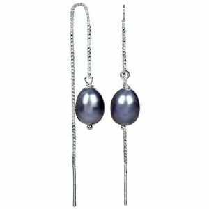 JwL Luxury Pearls Cercei din argint cu lanț și perlă albastră metalică JL0207 imagine