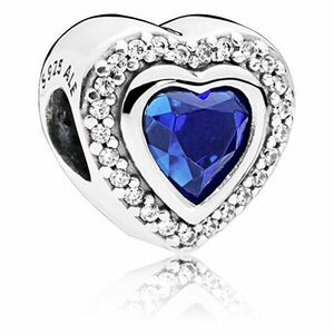 Pandora Trusă de inimă de lux cu cristale albastre 797608NANB imagine