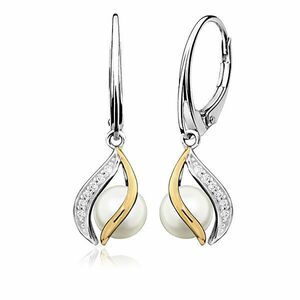 MOISS Cercei eleganți din argint cu perle adevărate EP000146 imagine