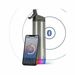 HidrateSpark Sticlă inteligentă din oțel inoxidabil cu pai 620 ml, Bluetooth tracker, imagine