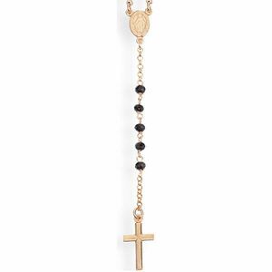 Amen Colier placat cu aur roz cu cristale Rosary CRORN4 imagine