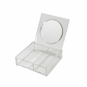 Compactor Organizator cosmetice cu oglinda Compactor 2 compartimente - plastic transparent imagine