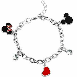 Disney Brățară elegantă pentru fetițe cu pandantive Mickey și Minnie BH00228RL-65 imagine