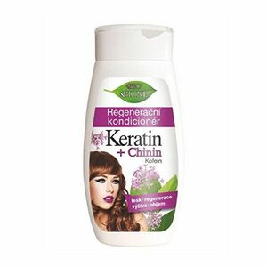Bione Cosmetics Balsam regenerator de păr Keratin + Chinin 260 ml imagine