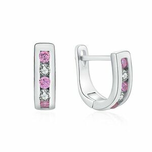 MOISS Cercei eleganți din argint cu cristale transparente si roz E0000176 imagine
